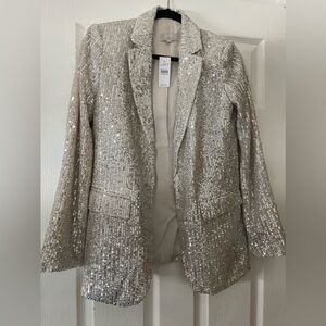 Ivory sequin blazer. Size 2